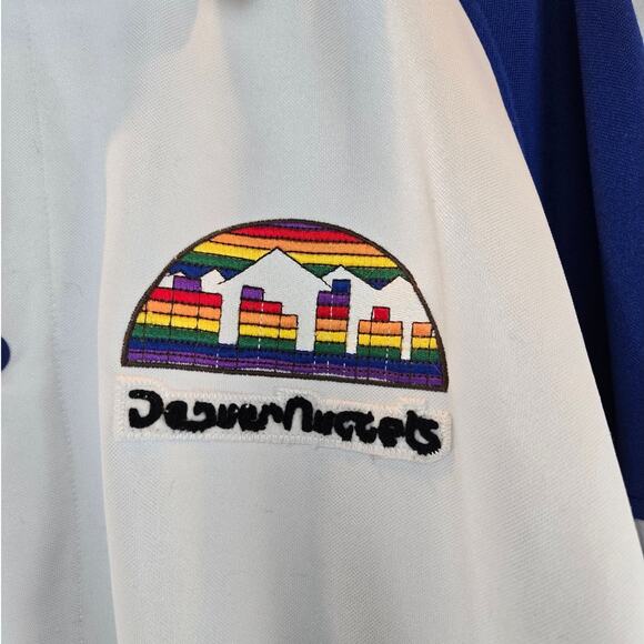 Denver Nuggets Rainbow Logo Vintage Rebook Hardwood Classics Snaps Mens XXL - Picture 3 of 8